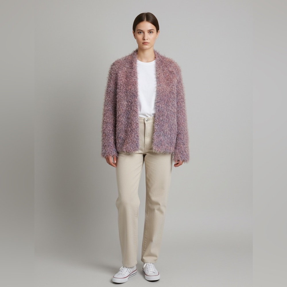 Pins & Needles long sleeve open front textured eyelash knit cardigan size small